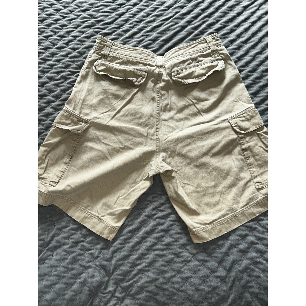 Express Mens Tan Khaki Cargo Shorts Size 33W Cotton Canvas Utility 7951003 - Picture 4 of 7